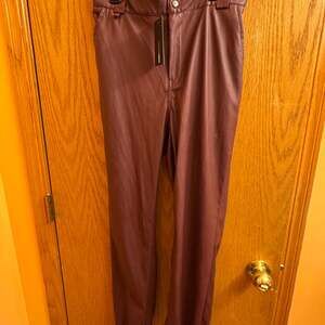 Fashion Nova Faux Leather Pants Chocolate Brown, Size M — New with Tags